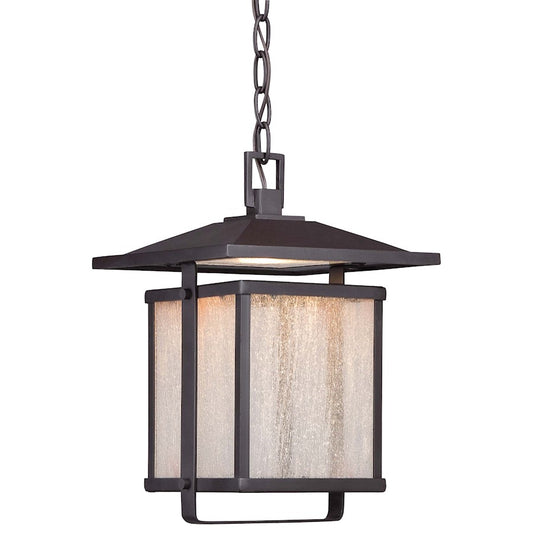 Minka Lavery Hillsdale 13in 1-Light Chain Hung Lantern | Mission Dorian Bronze | Outdoor Entryway & Patio | 9 x 9 x 13 in | Model 8164-615B-L