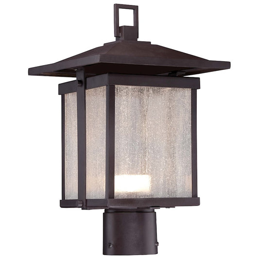 Minka Lavery Hillsdale 9in 1-Light Post Mount | Transitional Dorian Bronze Outdoor Pole Light | Pathway & Garden | 9 x 9 x 14 in | Model 8166-615B-L