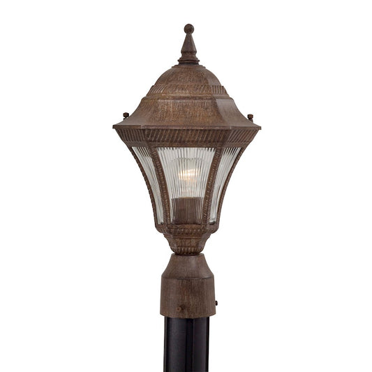 Minka Lavery Segovia 17in 1-Light Post Mount Lantern | Traditional Vintage Rust | Outdoor Entryway & Garden | 9 x 17 in | Model 8206-61