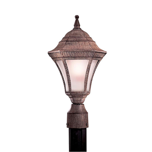 Minka Lavery Segovia 17in 1-Light Post Mount | Traditional Vintage Rust Die-Cast Aluminum | Outdoor Post Light | 9 x 17 in | Model 8206-61-PL