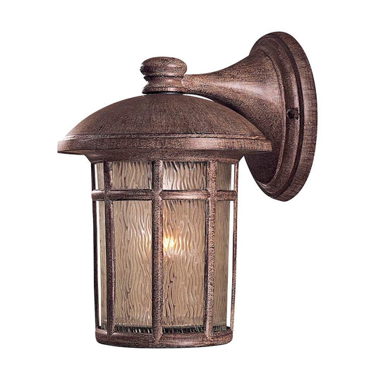 Minka Lavery Cranston 1-Light Wall Sconce | Traditional Vintage Rust Die Cast Aluminum and Driftwood Glass | Outdoor Entryway & | Model 8252-61