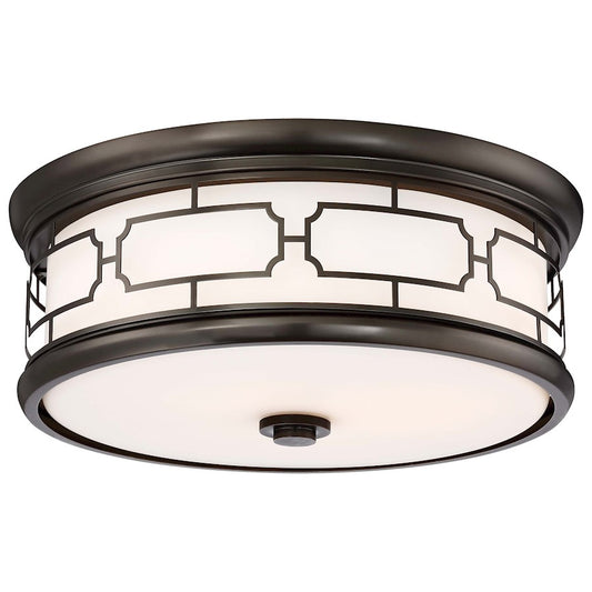 Minka Lavery Harvard Court 16in Flush Mount | Traditional Bronze Plated | Hallway & Bedroom Ceiling Light | 16 x 6.25 in | Model 826-281