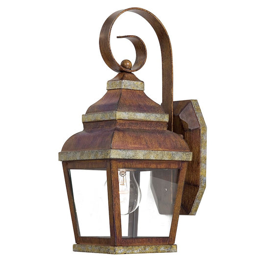 Minka Lavery Mossoro 7in 1-Light Wall Sconce | Mission Mossoro Walnut and Silver | Outdoor Patio & Entryway | 7 x 5.75 x 14.25 in | Model 8261-161