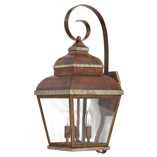 Minka Lavery Mossoro 11in 3-Light Wall Sconce | Mission Mossoro Walnut and Silver | Outdoor Patio & Entryway | Model 8263-161