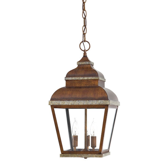 Minka Lavery Mossoro 10in 3-Light Lantern | Traditional Mossoro Walnut with Silver Accents | Covered Patio & Entryway | Model 8264-161