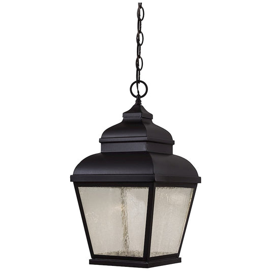 Minka Lavery Mossoro 10in 1-Light LED Chain Hung Lantern | Mission Black Finish | Covered Patio & Entryway | 10 x 10 x 19 in | Model 8264-66-L