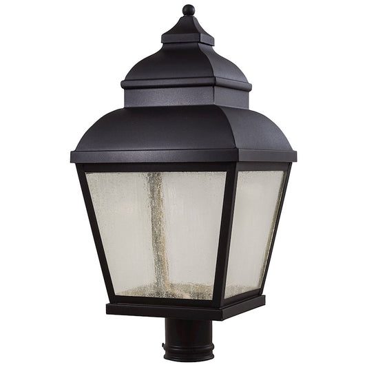 Minka Lavery Mossoro 12in 1-Light LED Post Mount | Mission Black Outdoor Lantern | Driveway & Garden Path | 12 x 12 x 24 in | Model 8265-66-L