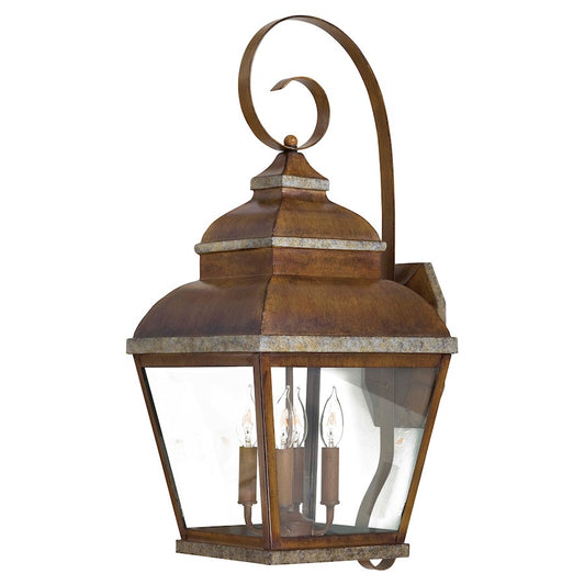 Minka Lavery Mossoro 4-Light Wall Sconce | Traditional Mossoro Walnut & Silver Metal | Covered Patio & Entryway | 12 x 13 x 27 in | Model 8267-161