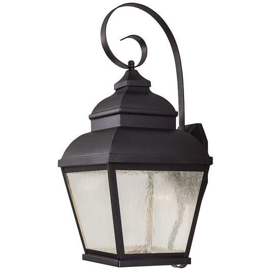 Minka Lavery Mossoro XL 1-Light LED Wall Sconce | Traditional Black Metal | Covered Patio & Entryway | 12 x 13 x 27 in | Model 8267-66-L