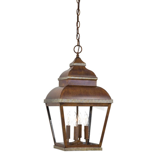 Minka Lavery Mossoro 12in 4-Light Chain Hung Lantern | Mission Mossoro Walnut with Silver | Covered Patio & Entryway | Model 8268-161