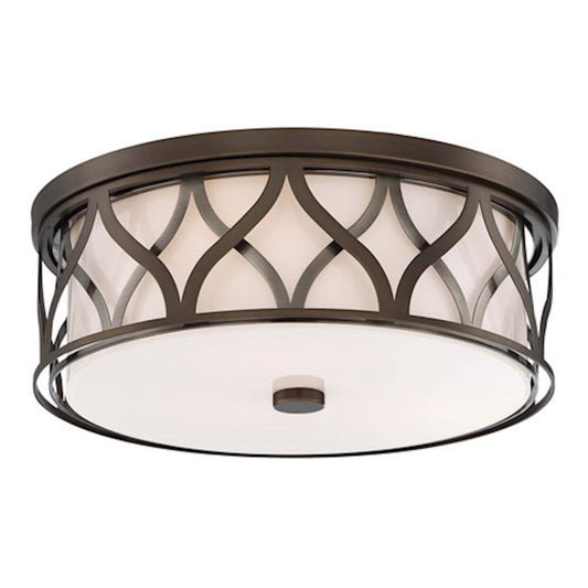 Minka Lavery Harvard Court 16in LED Flush Mount | Transitional Harvard Court Bronze | Bathroom & Covered Porch | 16 x 16 x 6 in | Model 840-102-L