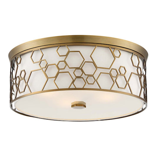 Minka Lavery LED 17in Flush Mount | Transitional Polished Satin Brass | Bathroom & Hallway Ceiling Light | 17 x 17 x 6.5 in | Model 845-108-L