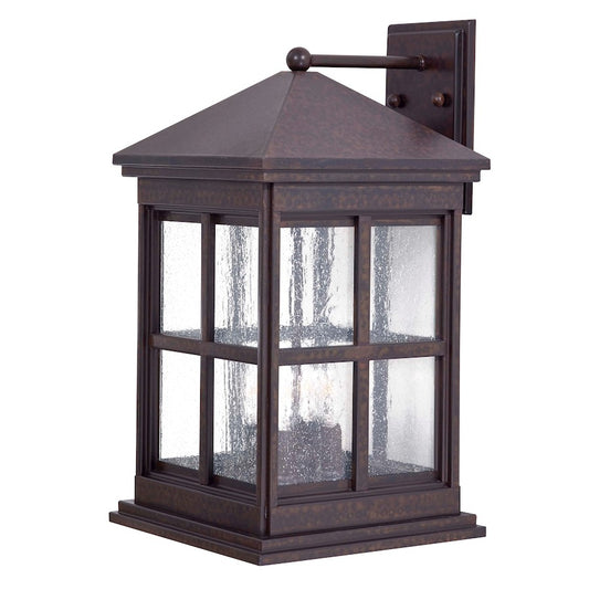 Minka Lavery Berkeley 4-Light Wall Sconce | Mission Rust Brass and Seeded Glass | Covered Patio & Entryway | 10 x 12 x 19 in | Model 8563-51