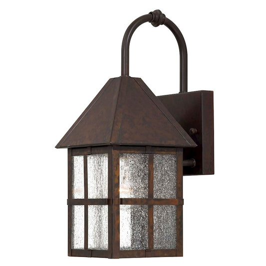 Minka Lavery Townsend 1-Light Wall Sconce | Traditional Rust Finish Solid Brass with Clear Seeded Glass | Outdoor Entryway & Covered | Model 8581-51