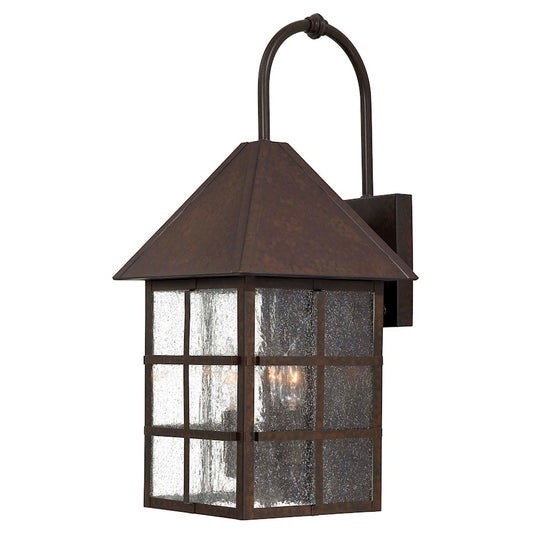 Minka Lavery Townsend 3-Light Wall Sconce | Traditional Rust Finish Solid Brass with Clear Seeded Glass | Outdoor Entryway & Covered | Model 8582-51