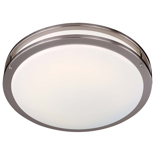 Minka Lavery 2-Light Flush Mount | Contemporary Brushed Nickel | Hallway & Bedroom Ceiling Light | 16 x 16 x 4 in | Model 860-84-PL