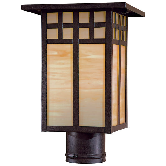 Minka Lavery Scottsdale 1-Light Post Mount | Mission Style Textured French Bronze | Outdoor Pathway & Garden Light | Model 8605-A179-PL
