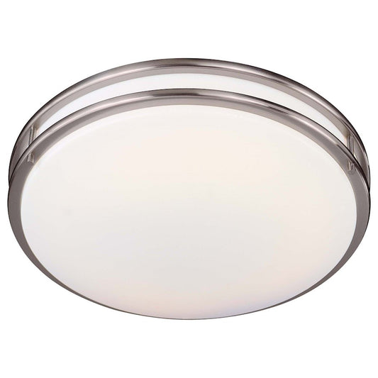 Minka Lavery 861 18in 2-Light Flush Mount | Contemporary Brushed Nickel | Hallway & Bedroom Ceiling Light | 18 x 18 x 4 in | Model 861-84-PL