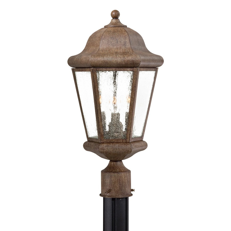 Minka Lavery Taylor Court 19in 3-Light Post Light | Traditional Vintage Rust | Outdoor Garden & Driveway | 10 x 19 in | Model 8616-A61