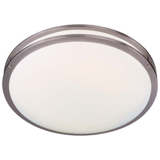 Minka Lavery 862 24in 2-Light Flush Mount | Contemporary Brushed Nickel | Hallway & Bedroom Ceiling Light | 24 x 24 x 5 in | Model 862-84-PL