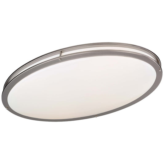 Minka Lavery 863 29in 2-Light Flush Mount | Traditional Brushed Nickel | Hallway & Kitchen Ceiling Light | 14 x 29 x 4 in | Model 863-84-PL