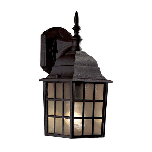 Minka Lavery Bridgeport 1-Light Wall Sconce | Traditional Black Cast Aluminum and Clear Glass | Covered Patio & Entryway | Model 8717-66