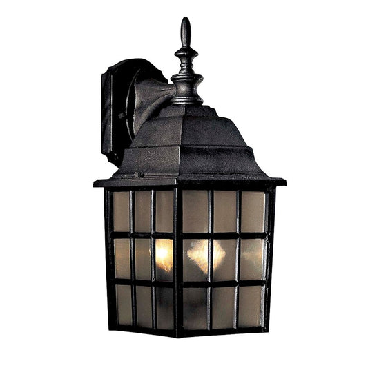 Minka Lavery Bridgeport 2-Light Wall Sconce | Traditional Black Cast Aluminum | Covered Patio & Entryway | 8 x 9 x 18 in | Model 8718-66
