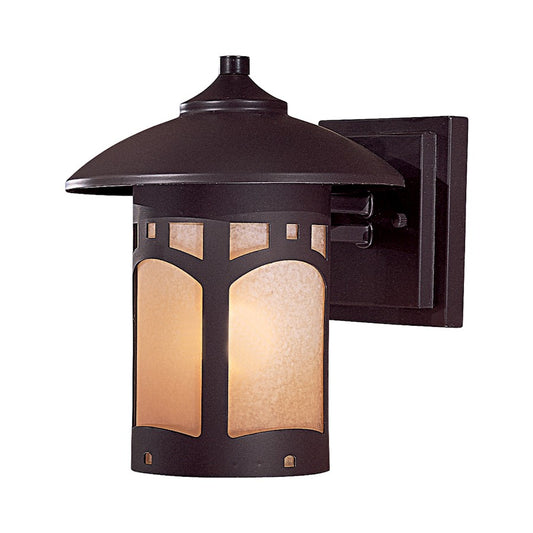 Minka Lavery Harveston Manor 1-Light Wall Sconce | Arts & Crafts Dorian Bronze and Scavo Glass | Entryway & Covered Porch | Model 8721-A615B