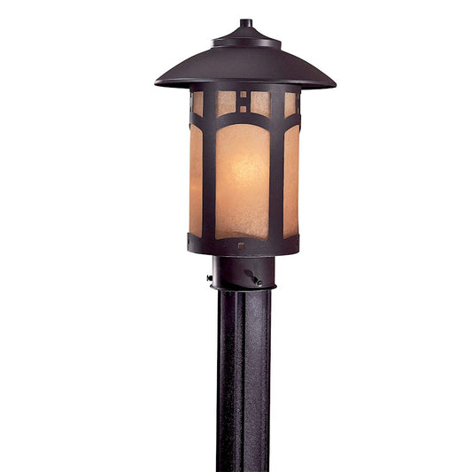 Minka Lavery Harveston Manor 1-Light Post Mount | Traditional Dorian Bronze and Clear Glass Outdoor Lantern | Entryway & Garden | Model 8726-A615B