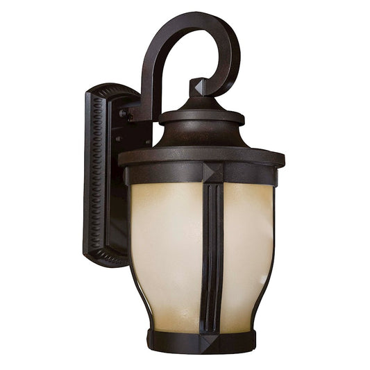 Minka Lavery Merrimack 12in 1-Light Outdoor Wall Sconce | Traditional Corona Bronze | Porch & Patio | 10 x 12 x 20 in | Model 8763-166-PL