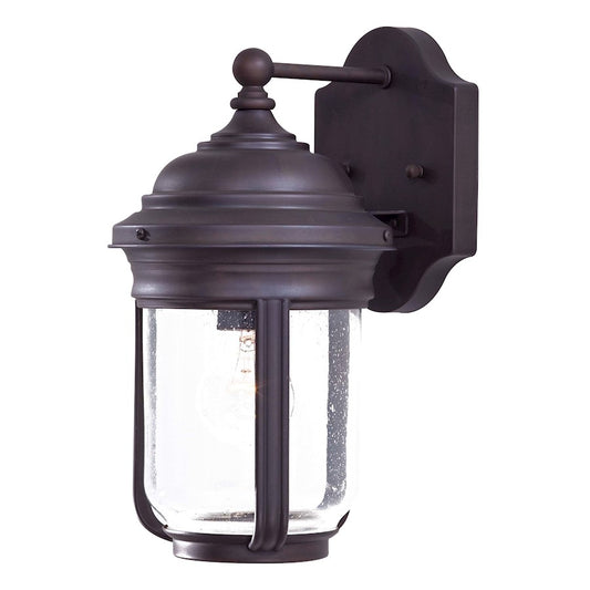 Minka Lavery Amherst 1-Light Outdoor Sconce | Traditional Solid Brass Roman Bronze | Covered Patio & Entryway | 7 x 8 x 13 in | Model 8810-57