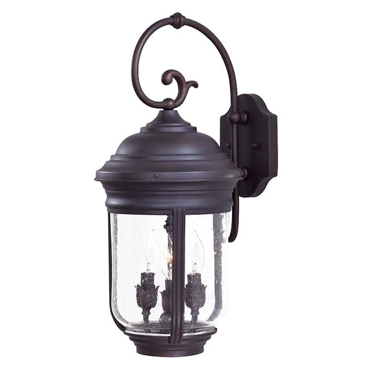 Minka Lavery Amherst 3-Light Outdoor Sconce | Traditional Solid Brass Roman Bronze | Covered Patio & Entryway | 10 x 12 x 22 in | Model 8811-57