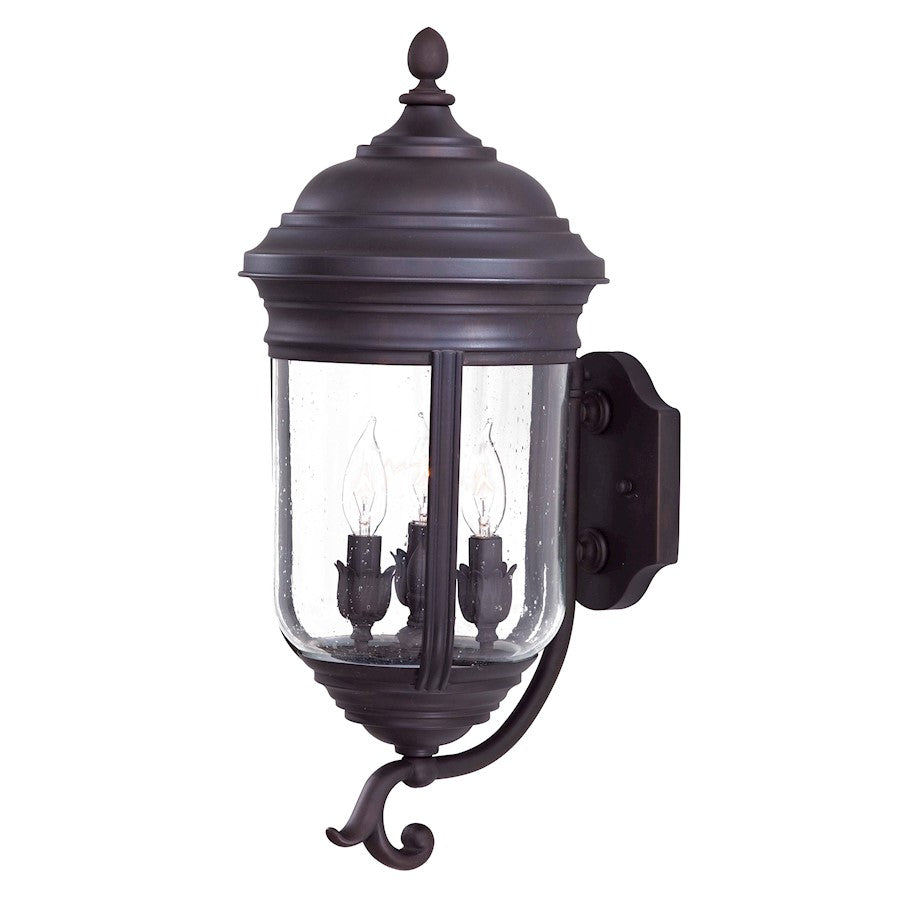 Minka Lavery Amherst 22in 3-Light Wall Sconce | Traditional Roman Bronze Solid Brass | Outdoor Entryway & Patio | 11.5 x 9.75 x 22 in | Model 8815-57