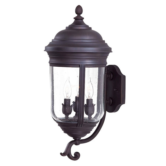 Minka Lavery Amherst 22in 3-Light Wall Sconce | Traditional Roman Bronze Solid Brass | Outdoor Entryway & Patio | 11.5 x 9.75 x 22 in | Model 8815-57