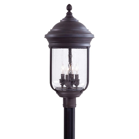Minka Lavery Amherst 24in 4-Light Post Light | Traditional Roman Bronze Solid Brass | Outdoor Garden & Pathway | 12 x 24 in | Model 8816-57