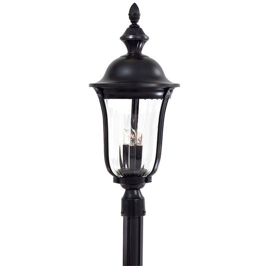 Minka Lavery Morgan Park 12in 3-Light Post Mount | Traditional Heritage Finish Outdoor Lantern | Driveway & Garden Path | Model 8846-94