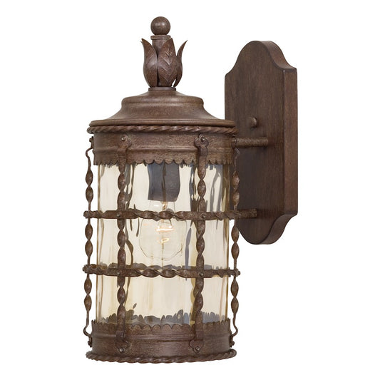 Minka Lavery Mallorca 8in 1-Light Wall Sconce | Traditional Vintage Rust Finish Outdoor Lantern | Garage & Porch Entryway | 8 x 16 in | Model 8880-A61