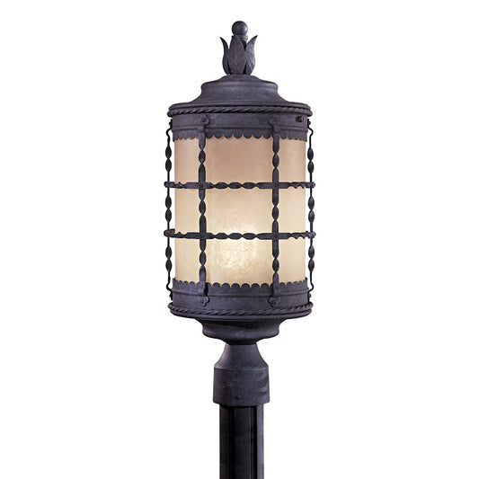 Minka Lavery Mallorca 22in 1-Light Post Light | Traditional Spanish Iron | Outdoor Pathway & Garden | 9 x 22.5 in | Model 8885-A39-PL