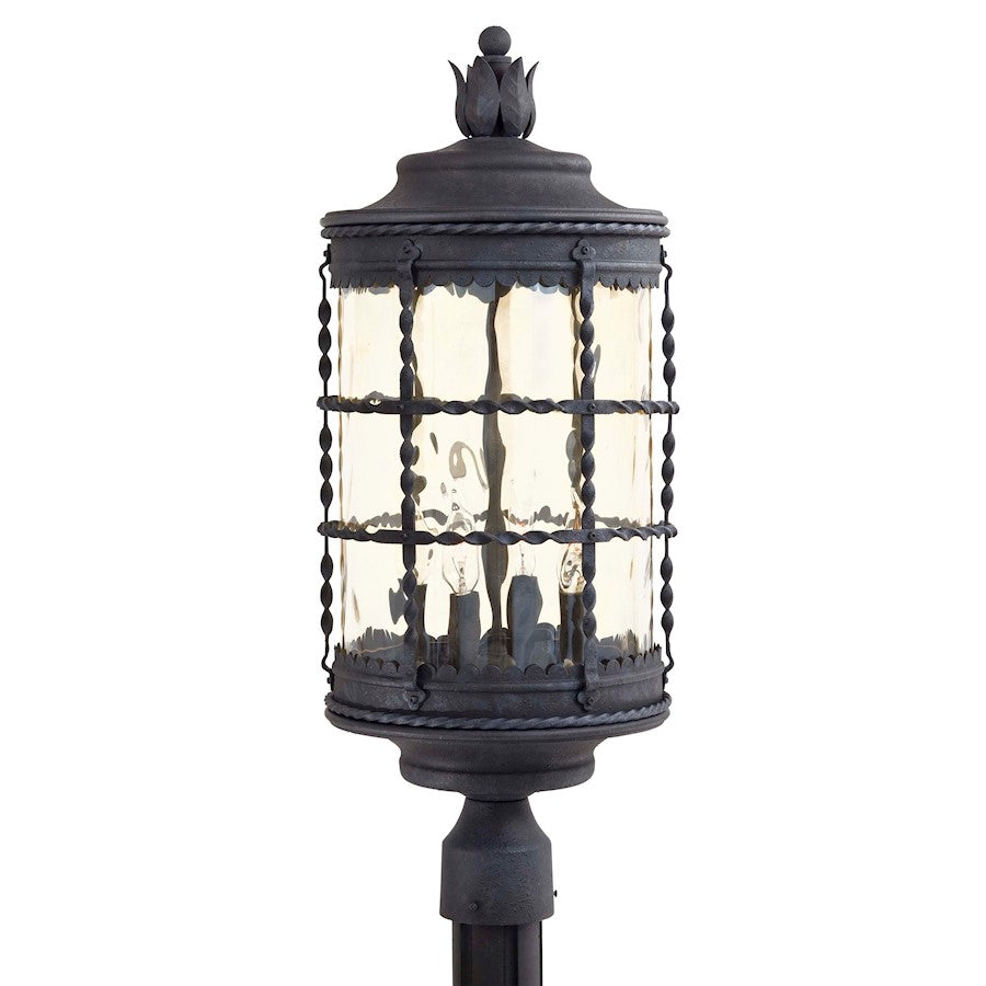 Minka Lavery Mallorca 26in 4-Light Post Light | Traditional Spanish Iron | Outdoor Entryway & Garage | 10 x 26 in | Model 8886-A39