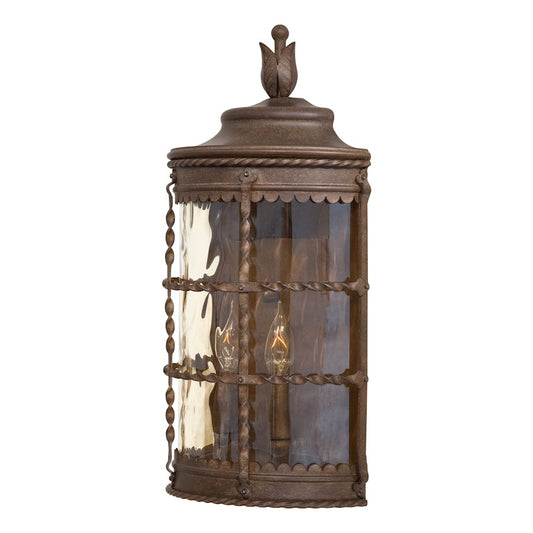 Minka Lavery Mallorca 2-Light Pocket Lantern | Traditional Vintage Rust Outdoor Wall Sconce | Covered Patio & Garage Entry | Model 8887-A61