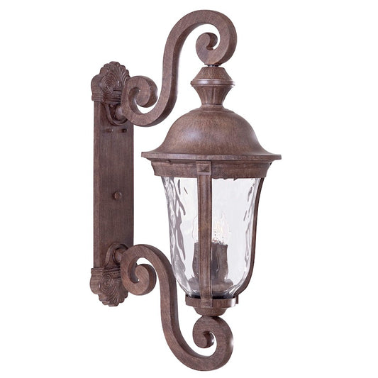 Minka Lavery Ardmore 18in 3-Light Wall Sconce | Traditional Vintage Rust and Clear Hammered Glass | Outdoor Entryway & Patio | Model 8992-61