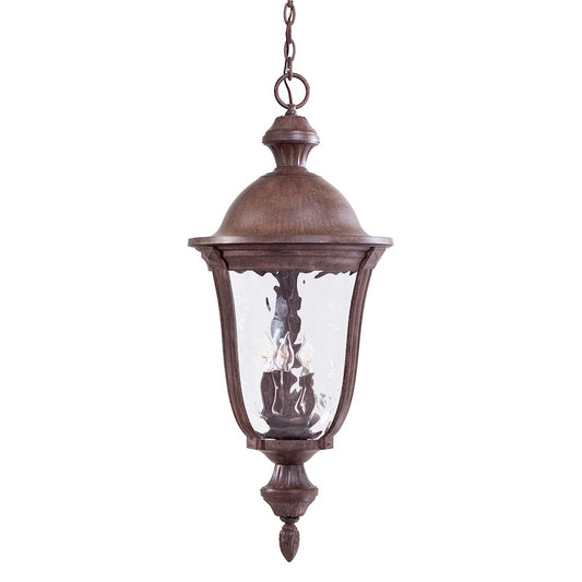 Minka Lavery Ardmore 15in 5-Light Chandelier | Traditional Vintage Rust and Clear Hammered Glass | Covered Patio & Porch | 15 x 36 in | Model 8994-61