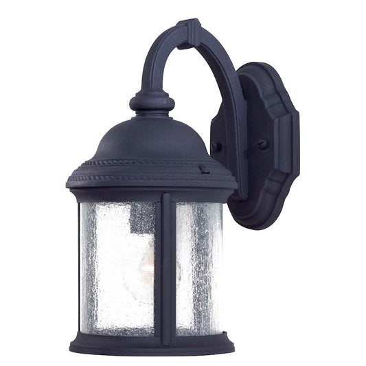 Minka Lavery Hancock 14in 1-Light Wall Sconce | Traditional Black Cast Aluminum | Entryway & Porch Accent | W 7 x D 10 x H 14 in | Model 9010-66