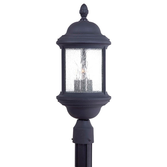 Minka Lavery Hancock 22in 3-Light Post Light | Traditional Black Cast Aluminum | Entryway & Garden Path | W 8 x H 22 in | Model 9016-66