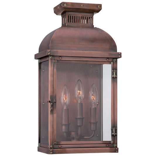 Minka Lavery Copperton 3-Light Wall Sconce | Traditional Manhattan Copper and Clear Glass | Covered Patio & Entryway | 10 x 6 x 18 in | Model 9073-264