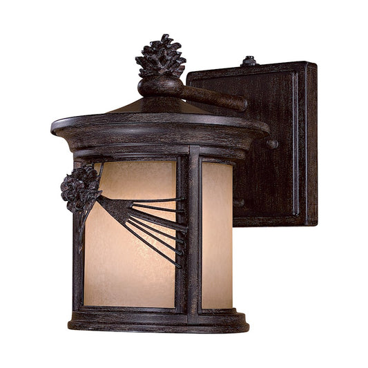 Minka Lavery Abbey Lane 10in 1-Light Wall Sconce | Traditional Iron Oxide | Covered Patio & Entryway | 9.5 x 7 x 9.88 in | Model 9151-A357-PL