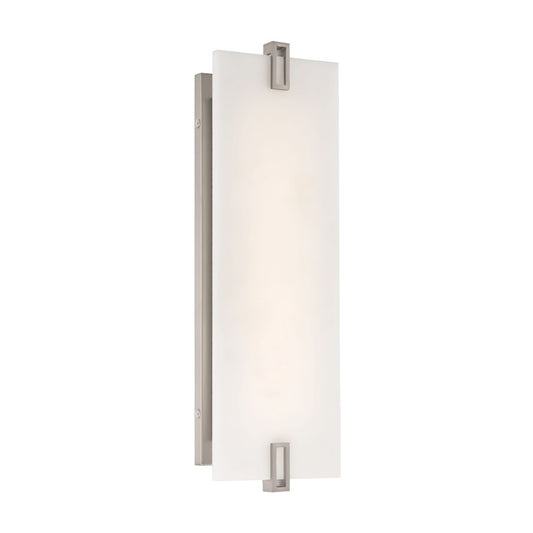 Minka Lavery Aizen 1 Light 19" LED Wall Sconce, Brushed Nickel/White - 921-84-L