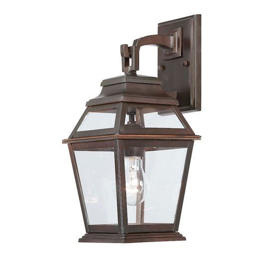 Minka Lavery Crossroads Point 14in 1-Light Wall Sconce | Traditional Architectural Bronze Aluminum | Covered Patio & Entryway | Model 9281-171