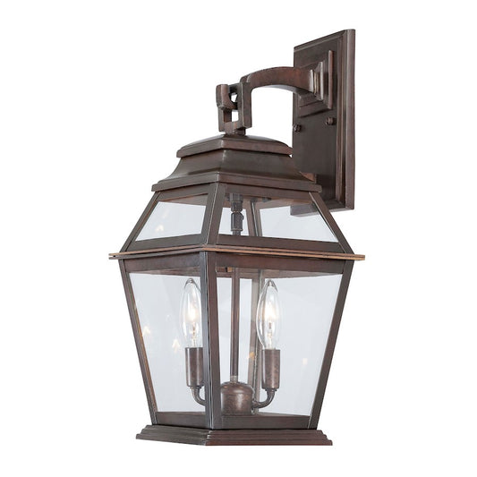 Minka Lavery Crossroads Point 19in 2-Light Wall Sconce | Traditional Architectural Bronze Aluminum | Covered Patio & Entryway | Model 9282-171