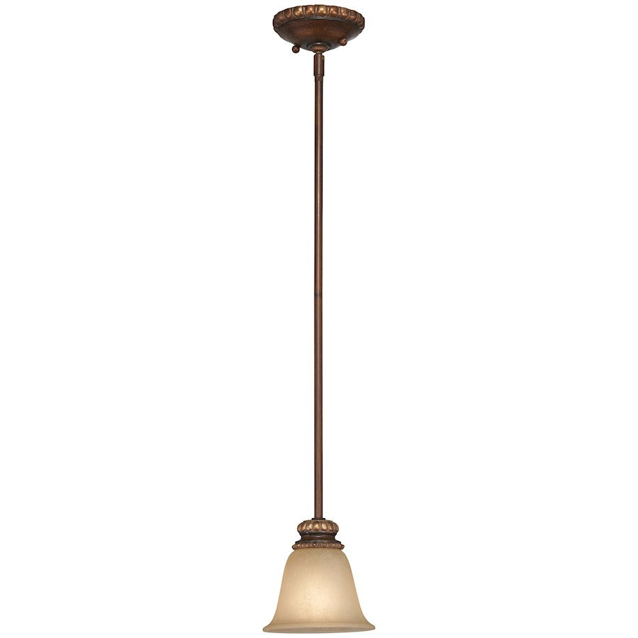 Minka Lavery Belcaro 6in 1-Light Mini Pendant | Traditional Walnut Farmhouse | Kitchen Island & Bar | 6 x 6 x 6 in | Model 950-126